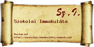 Szokolai Immakuláta névjegykártya
